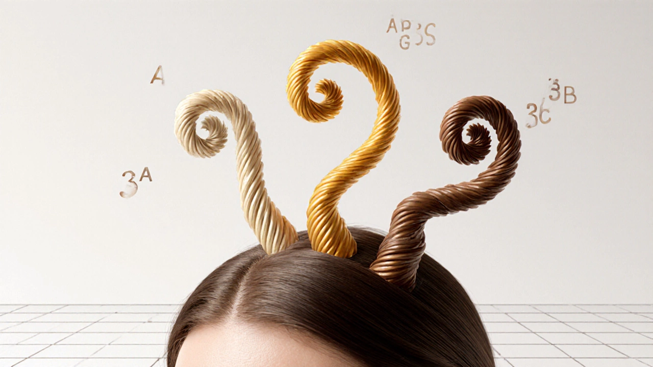 Scalp with spiral curl forms rising like vines in gold, amber, and brown tones.