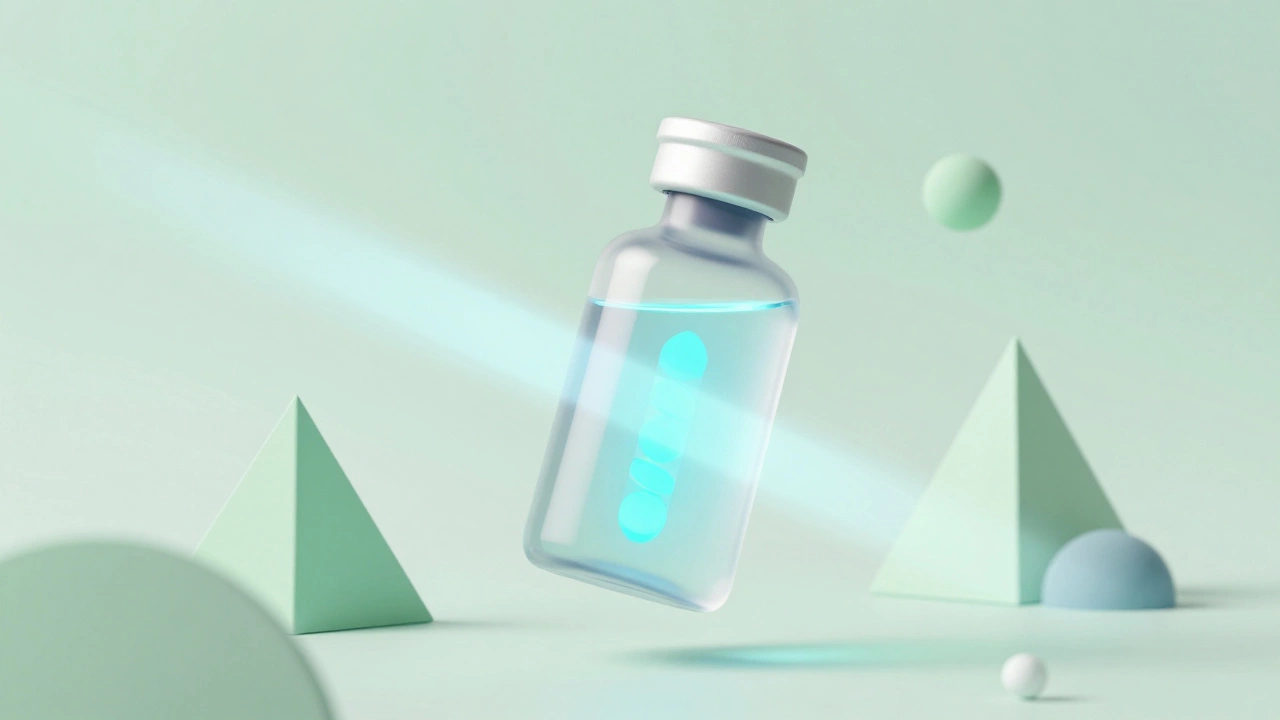 Abstract 3D illustration of a cosmetic bottle representing transparency.