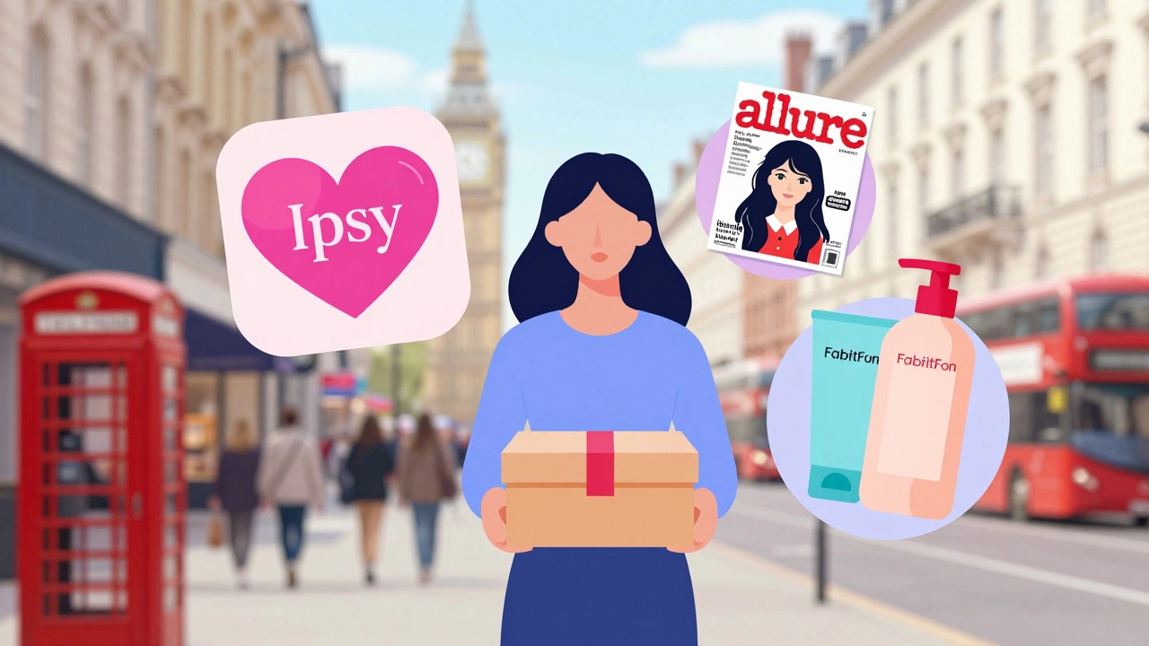 Illustration comparing different beauty subscription boxes and their features