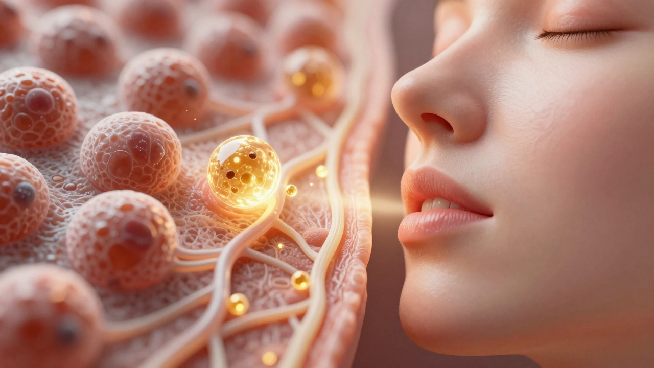Conceptual art of collagen repair and cellular rejuvenation