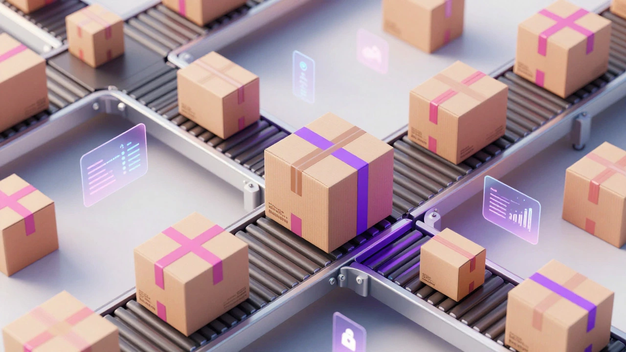 Abstract visualization of beauty subscription logistics and data