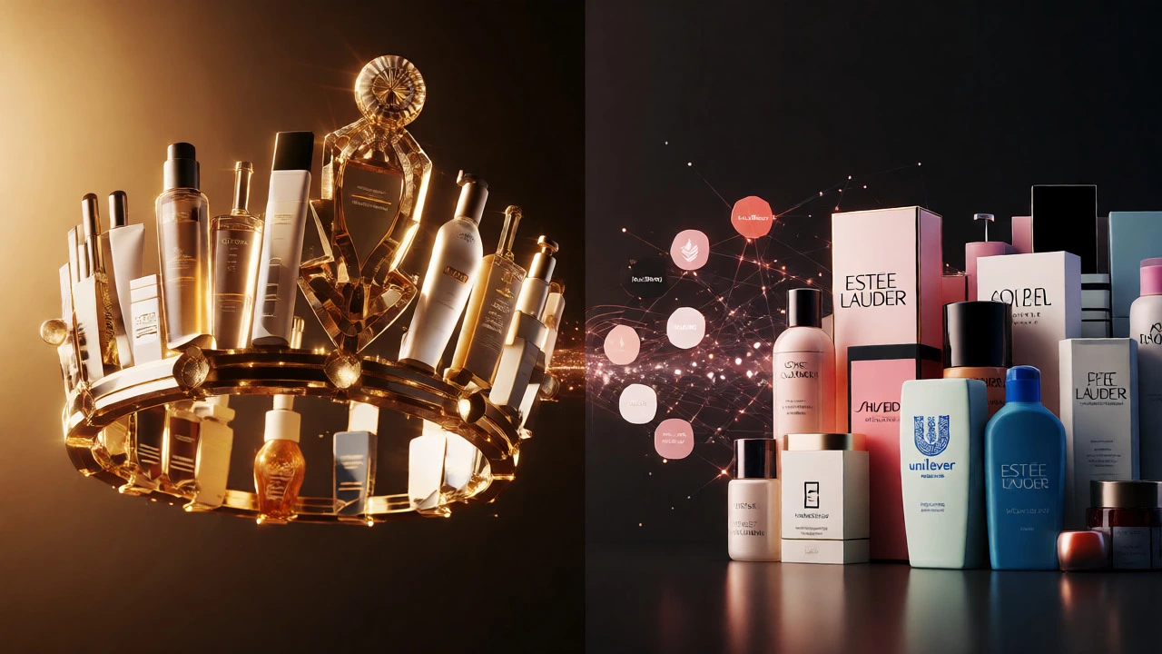 Conceptual art showing L'Oréal dominating other beauty conglomerates